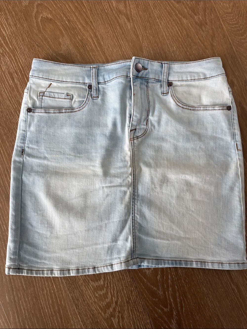 Light Blue Denim Mini Skirt - Casual Everyday Style